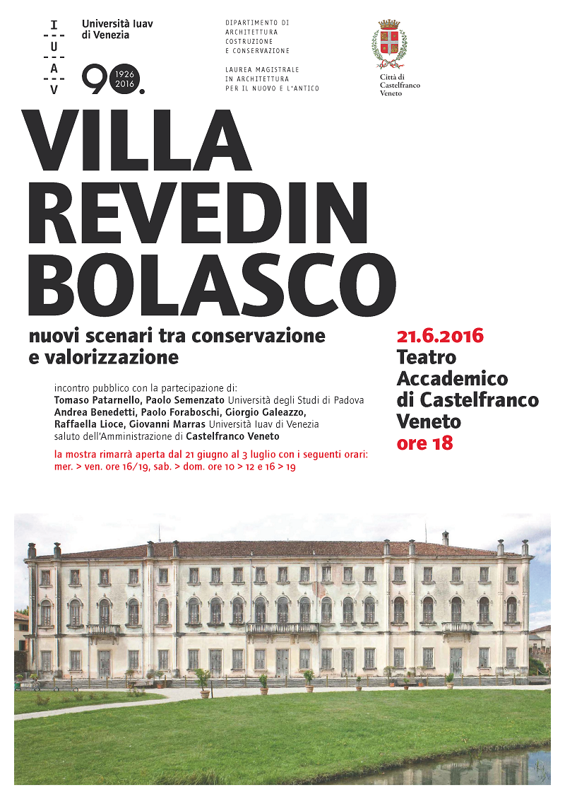 Locandina Villa Revedin Bolasco nuovi scenari